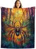 Forest spider digital-printed polyester Bedroom velvet flannel soft sofa cover blanket Fleece soft sofa cover blankets for beds