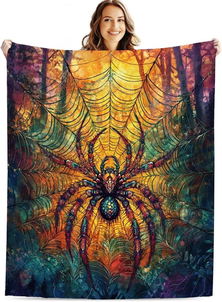 Forest spider digital-printed polyester Bedroom velvet flannel soft sofa cover blanket Fleece soft sofa cover blankets for beds