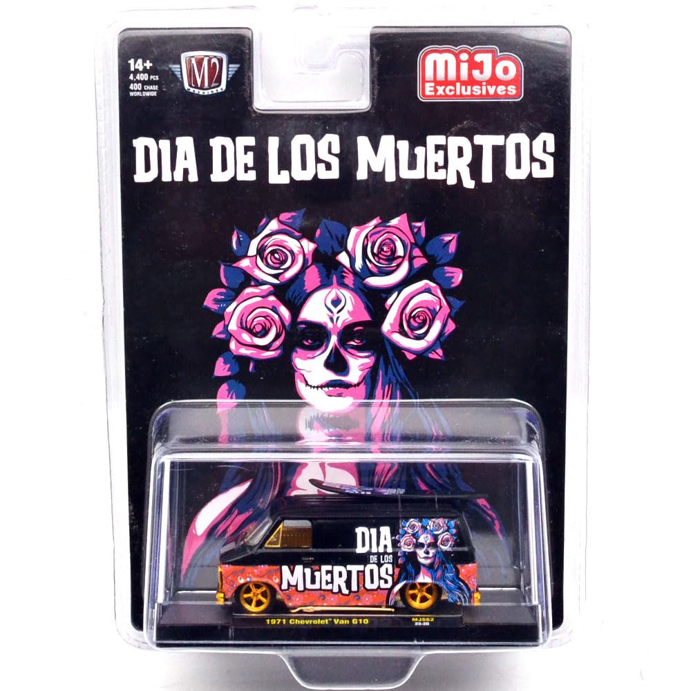 M2 MACHINES scale MjJo Limited Edition 1971 Chevrolet Van G10 de Muertos of the Chase Car 164 Día (Day Dead)