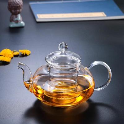 Large-Capacity High Borosilicate Glass Flower Teapot with Filter