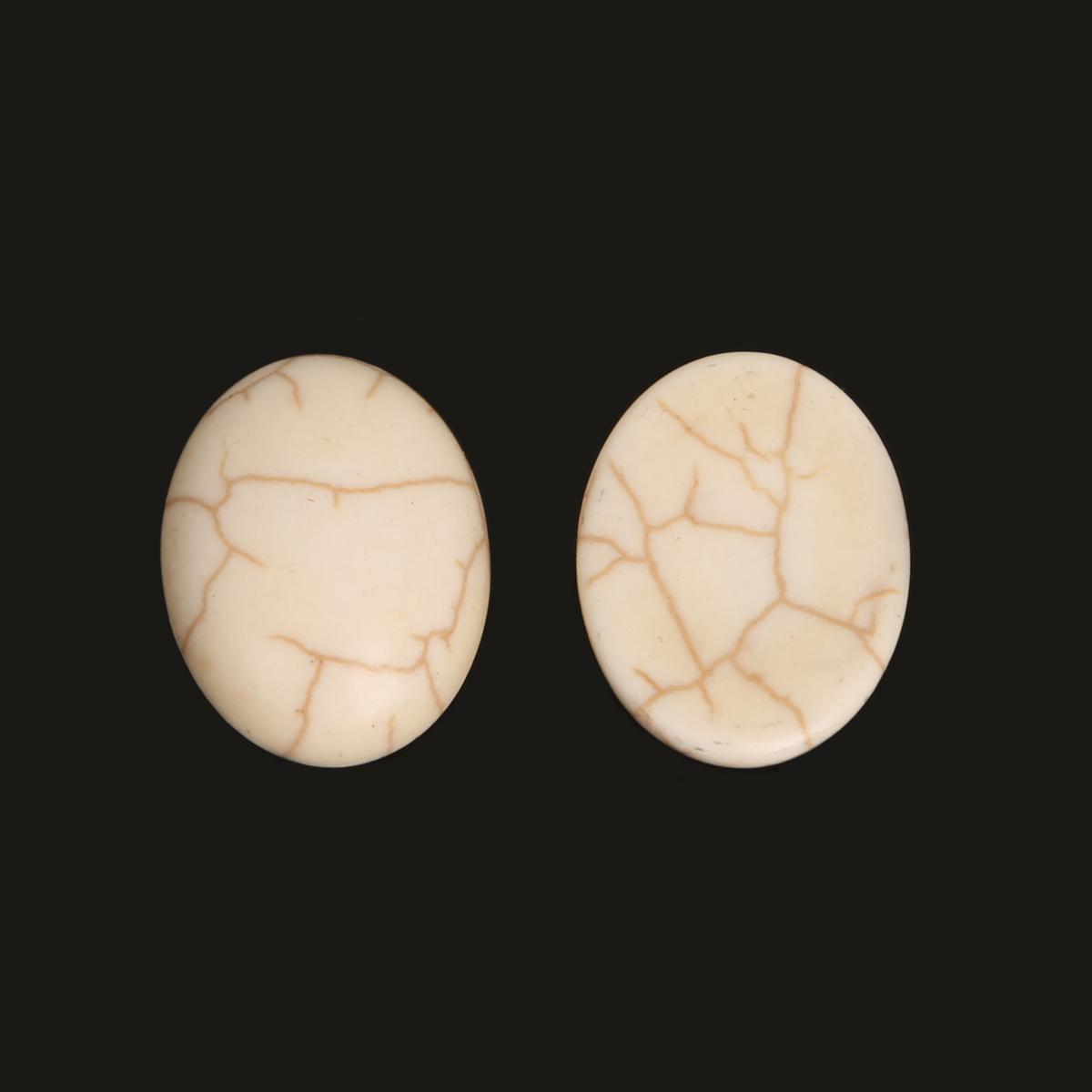 

Бірюзові намистини Гаулітовий камінь Кабошон Намистини Напівовальні ювелірні вироби з плоскою спинкою Підходять Кільця своїми руками Браслети Матеріал 15x20mm 10pcs білий