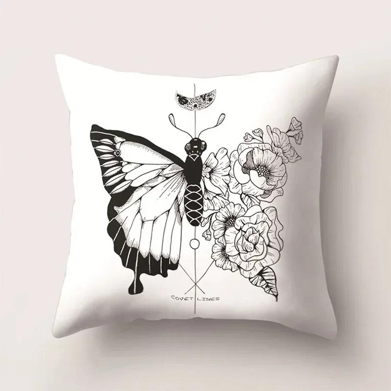 European Color Butterfly Print Sofa Cushion Cover Pillowcase Home Party Car Bedding