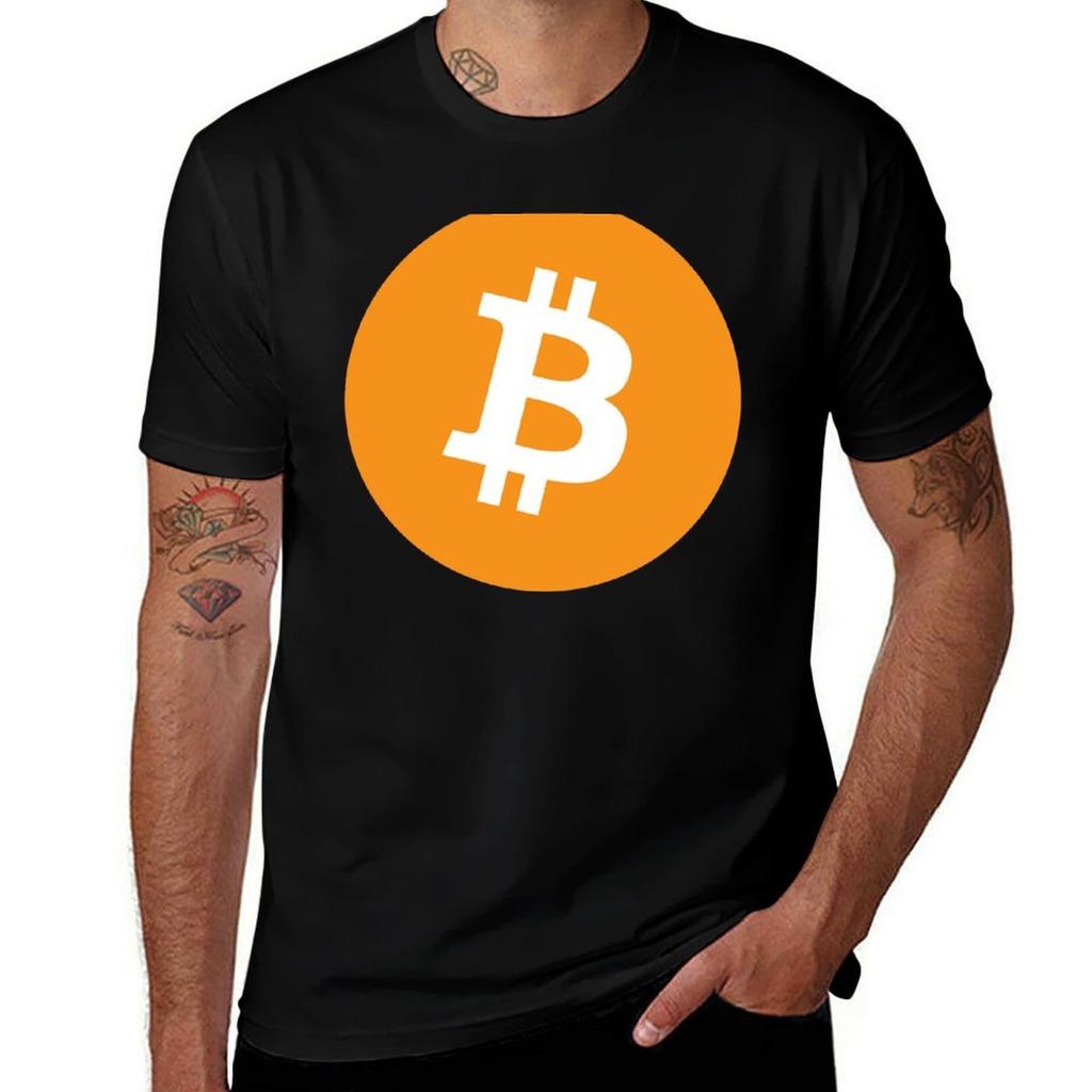 Bitcoin Logo Orange Cryptocurrency Trader Miner Unisexs Unisexs Tshirt Retro Graphic Print Tshirt