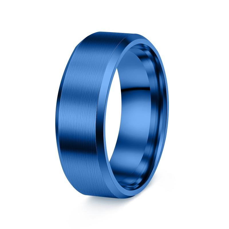 8mm matte stainless steel men's ring - minimalist fashion jewelry