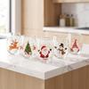 2D Pattern Christmas Wine Glass Reindeer Snowman Clear Stemless Glass Tree Cartoon Xmas Glass Cup Holiday Table Decor