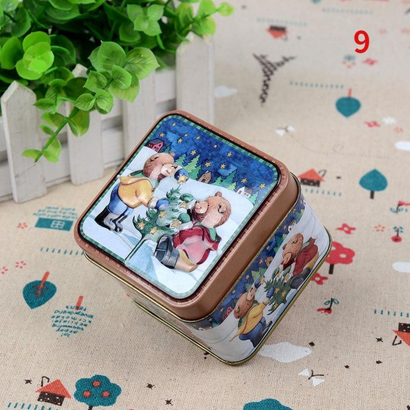Christmas Candy Tin Box Cartoon Candy Jar Xmas Snowman Box Tea Storage Organizer Metal Box Christmas Gift Box Packaging