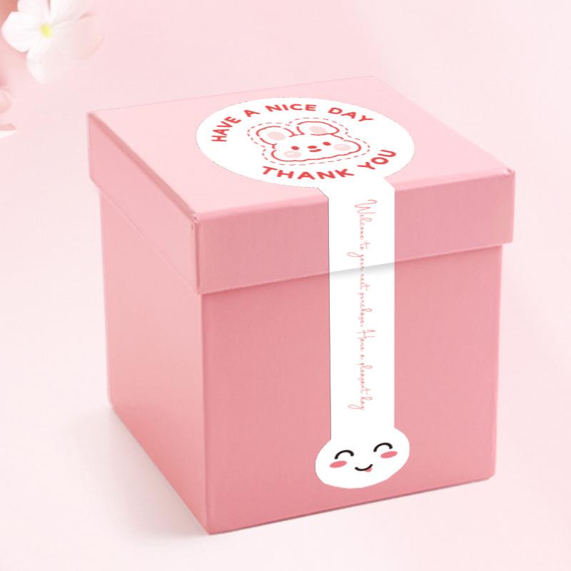 100Pcs Stickers Long Strips Handmade Sticker,Self-Adhesive Packaging Sealing Labels For Biscuit Cake Baking Decoration,Box Seal