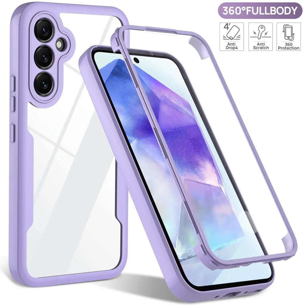 Protezione Schermo Intero 360 Trasparenza HD Custodia Cover per Telefono per Samsung A55 A35 A25 A15 A05S A73 A72 A71 A54 A53 A52 A51 4G 5G