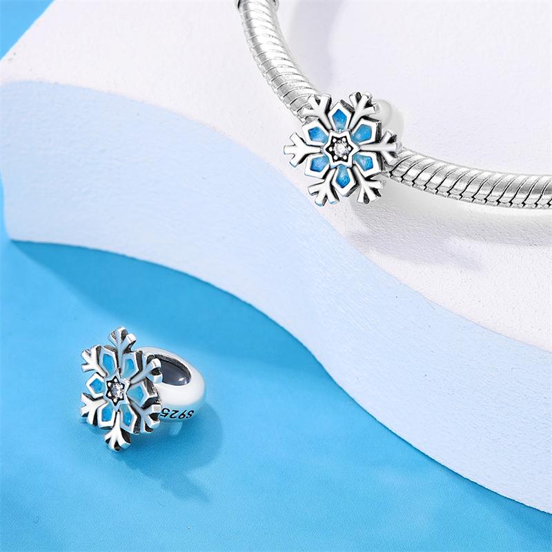 Winter Style Copper Snowflake Snowman Skiing Pendant Beads Fit Diy Bracelet Necklace Premium Seasonal Gifts