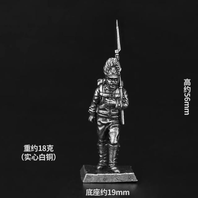 Miniature Napoleonic Wars Soldiers Figures Set Metal Flat Army Men Collection for Home Office Desk Decoration Game Chess Pieces