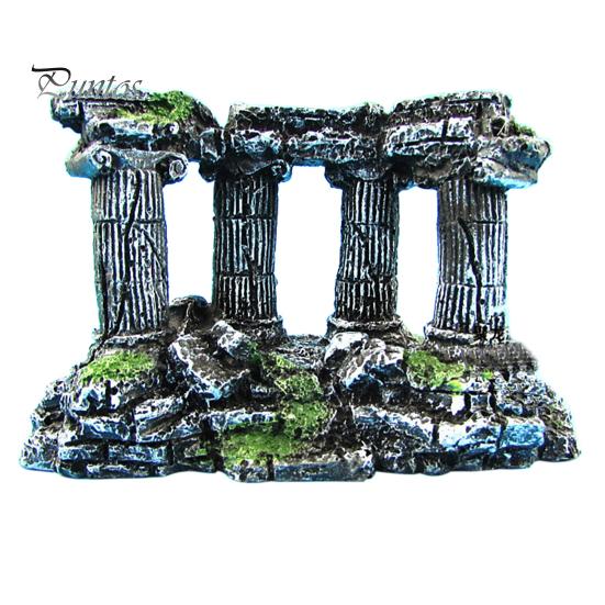 Aquarium Fish Tank Decoration Artificial Roman Column Ruins Castle Ornaments
