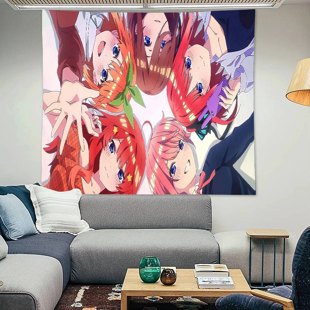 TThe QQuintessential QQuintuplets Tapestry Decoration Bedroom Dormitory Background Cloth Holiday Home Party Living Room
