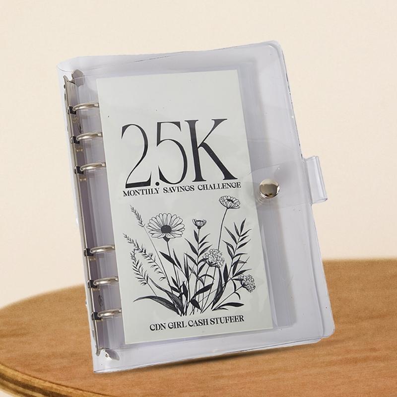 62KD Envelope Challenge Binder Planner Monthly Money Savings Book PVC Binder Sleeve