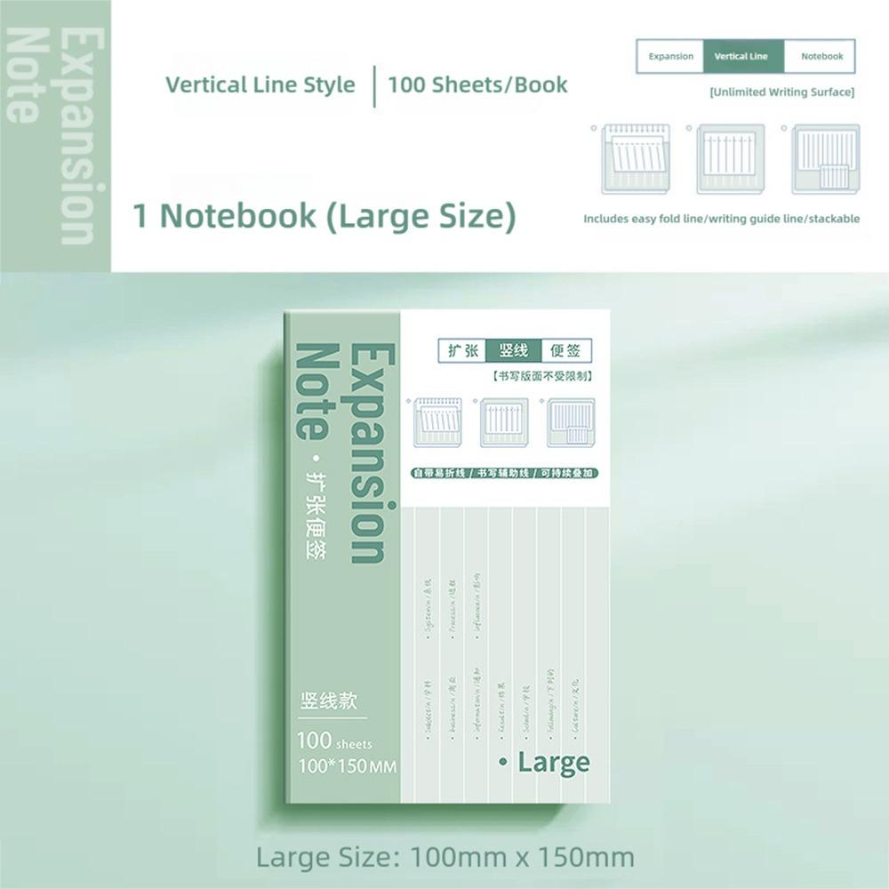 100PCS/Set Multifunctional Self-Adhesive Expansion Sticky Notes Extensible Sticky Memo Pads Tearable Sticky Labels Sticker Gift