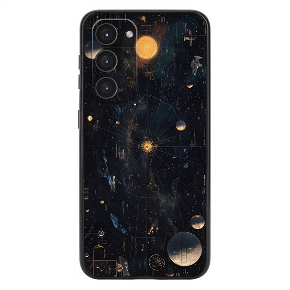 Suns Moons Clouds Astrological Phone Case For Samsung Galaxy A20,21s,22,31,32,52,53,72,73,80,91 Soft Liquid Silicone Black Cover