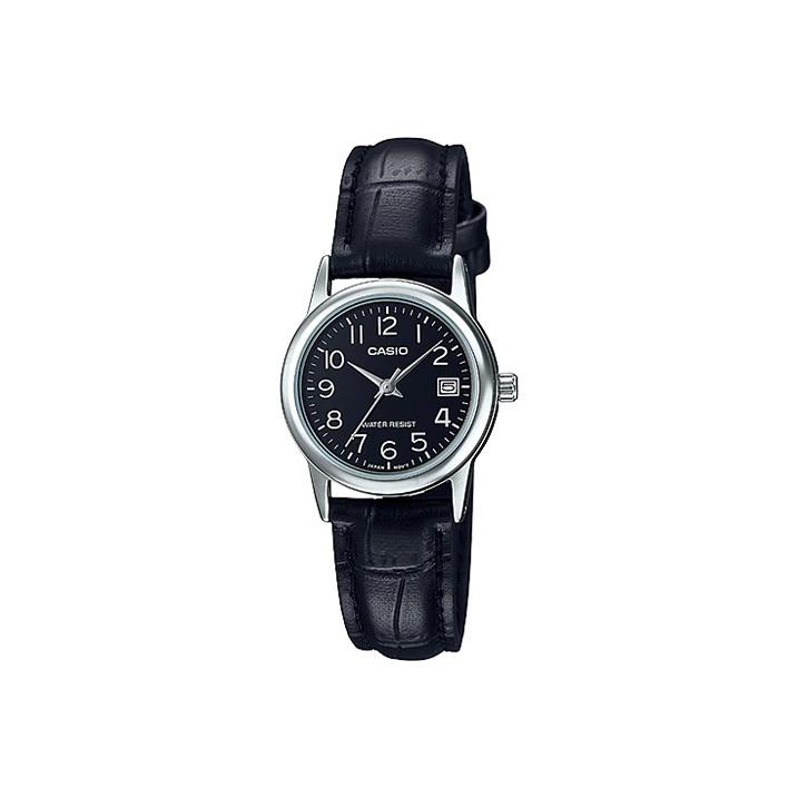 

Casio Standard Series Retro Pointer Classic Pointer Digital Scale Date Display Black Dial Waterproof Quartz Movement Leather Strap LTP-V002L-1B Black Strap