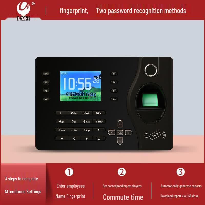 Youmaishi U-Z18-T Fingerprint Time Clock CN plug (adapter included)