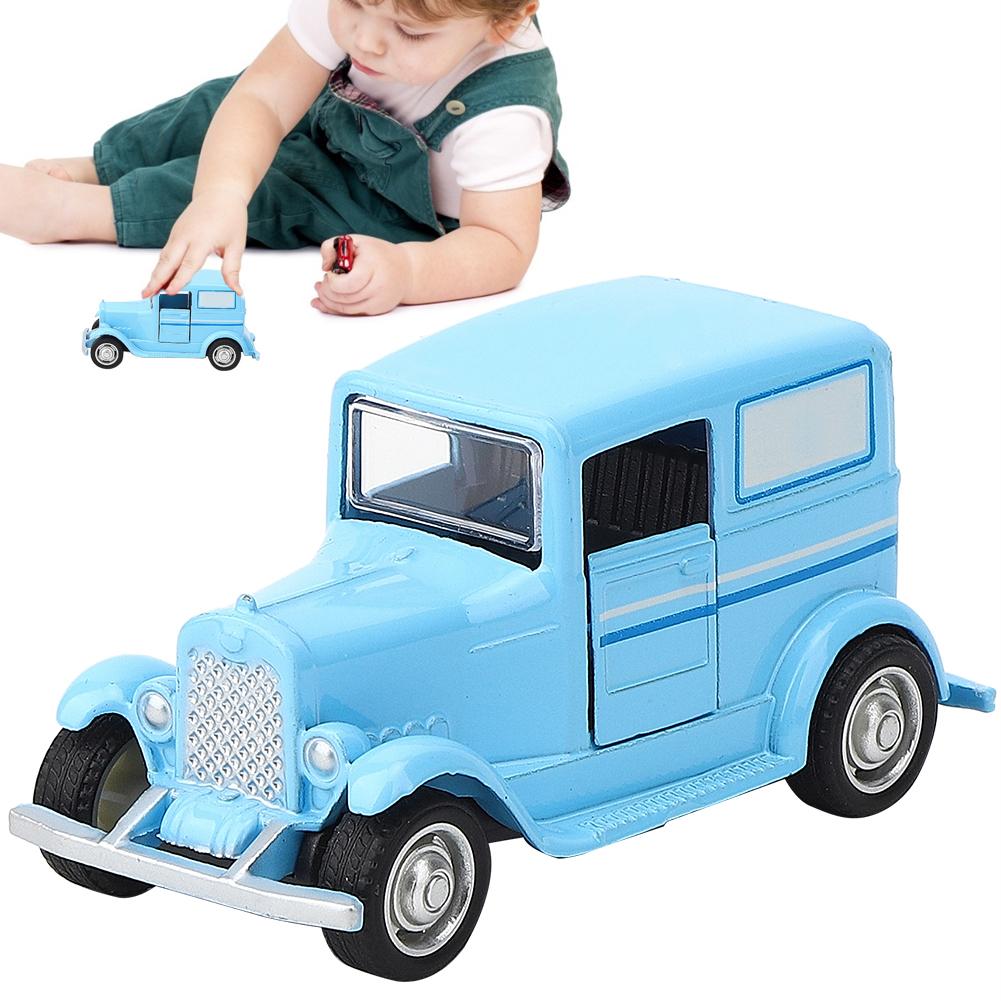 Alloy Car Toy Vintage Simulation Vehicle Model Children Kid Pull Back Vehicle Toy(Blue )