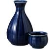 Sake Tokkuri and Ochoko Bottle and X Lapis Chrysanthemum Shape 2 Tokkuri Bottle and Sake Mino Ware Pottery Ale-net Set, (Sake Cup) Set, 8.5cm H14.5cm,