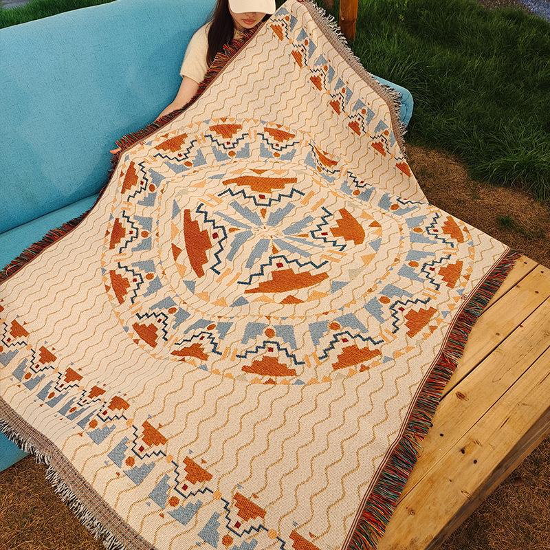 American yarn-dyed graffiti master illustration single double sofa blanket decorative tapestry casual blanket sofa towel sofa cushion