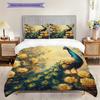 Peacock Pattern Bedding Quilt Set Quilt Cover Pillowcase Home Decoration Birthday Gift (1 * Duvet Cover + 2 * Pillowcase, Without Core)