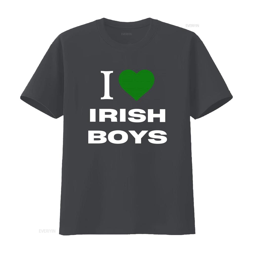 I Heart Irish Boys T Shirt Love Trendy Y2K St Patricks Day Lucky Slogan vintage Washed Soft Slightly Casual designer clothes