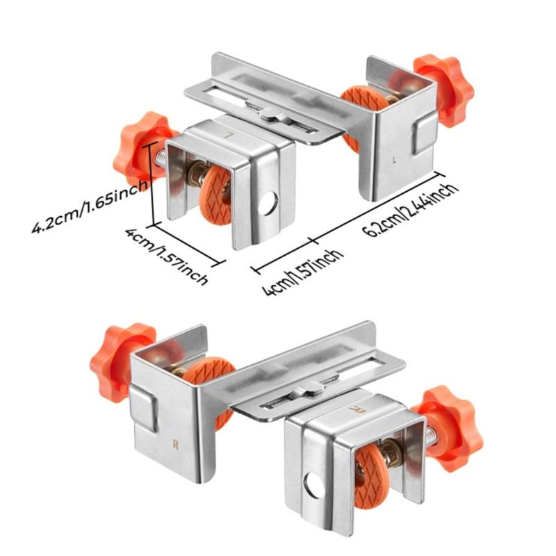 1Pair Drawer Front Panel Installation Clamp Woodworking Fixing Clamp Adjustable Tool For Cabinet Face Frame Alignment