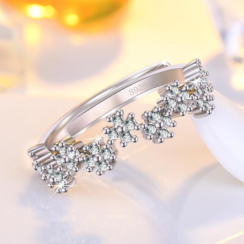 New 925 Silver Ring Heart Sparkle AAA Zircon High Quality For Women Rings Wedding Fine Jewelry Accessories Party Gift