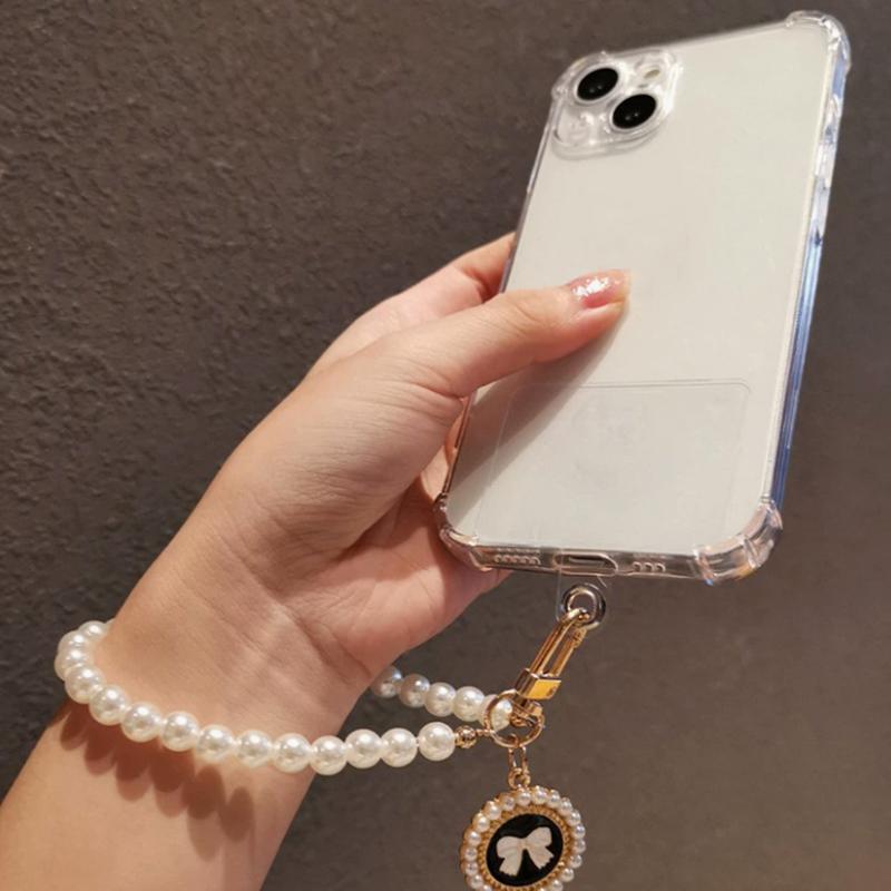 Simulation Pearl Keychains Love Flower Pendant For Bag Car Doll Pendant Beaded Key Charm Decoration For Women Mobile Phone DIY