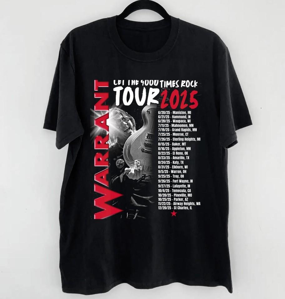 WARRANT Band 4 2025 Tour rOCK tShirt Black Unisex S-5XL S