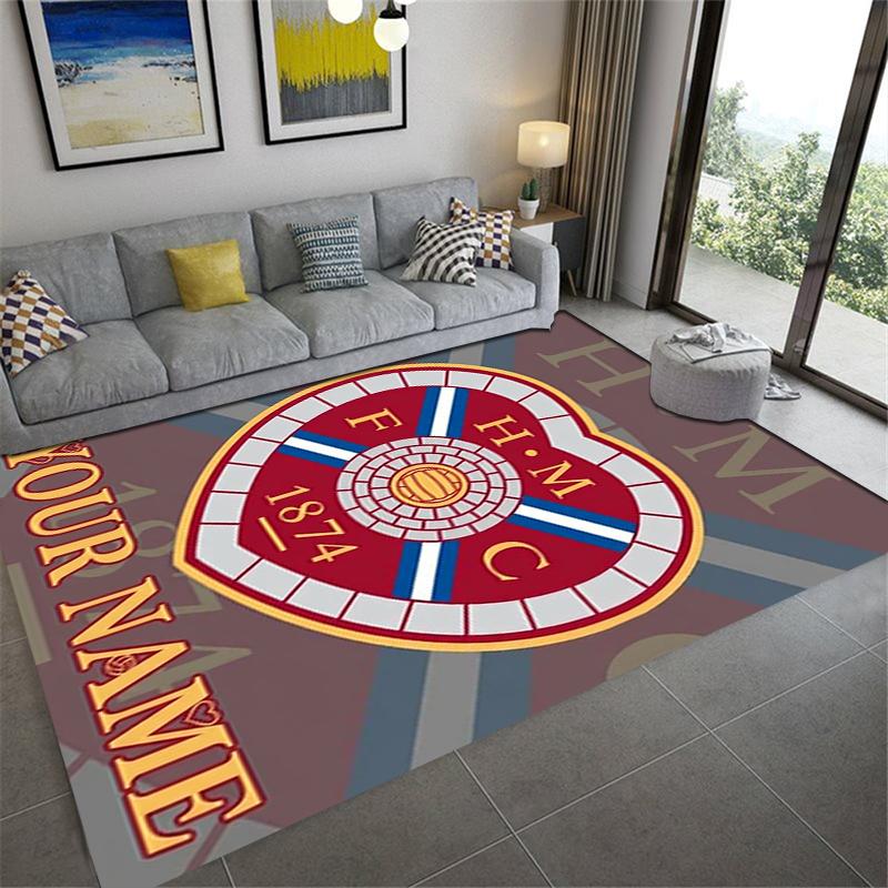 Custom Name Heart of Midlothian Carpet Rug for Living Room Bedroom Home Sofa Decoration,Kids play Non-slip Floor Mat