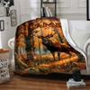 Majestic Deer In Autumn Forest Home Customize Your Name Blankets Soft Cozy Lightweight Allseason Multiuse Throw Perfect For Couch Office Bed Living