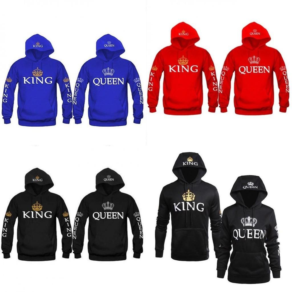 Stylish Cotton Hooded Sweatshirt For Couples Printed Long Sleeve Pullover For Fall
