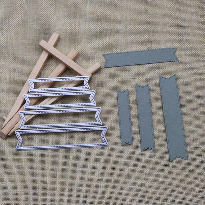 New 4pcs Label Metal Cutting Dies Embossing Scrapbooking Stencil Craft Cut Die For DIY Card Handmade