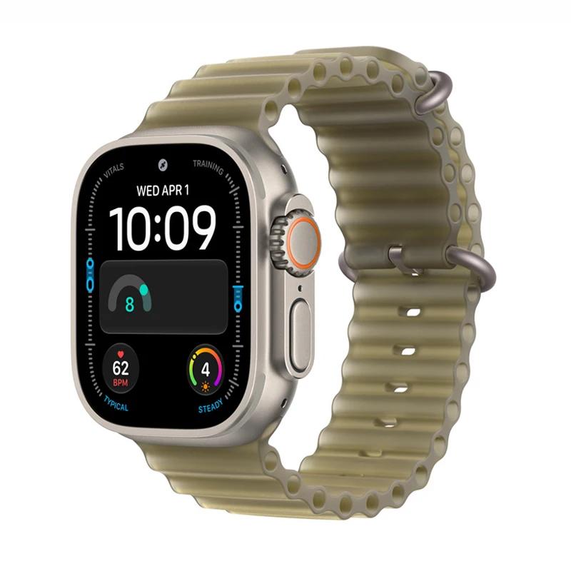 Original 1:1 Transluzentes Schwarzes Ocean Band für Apple Watch Ultra4 Armbänder 49/44/40/45/41/42/46mm Armband IWatch 12 11 10 9 SE 8 7 44mm-45mm-49mm-46mm black