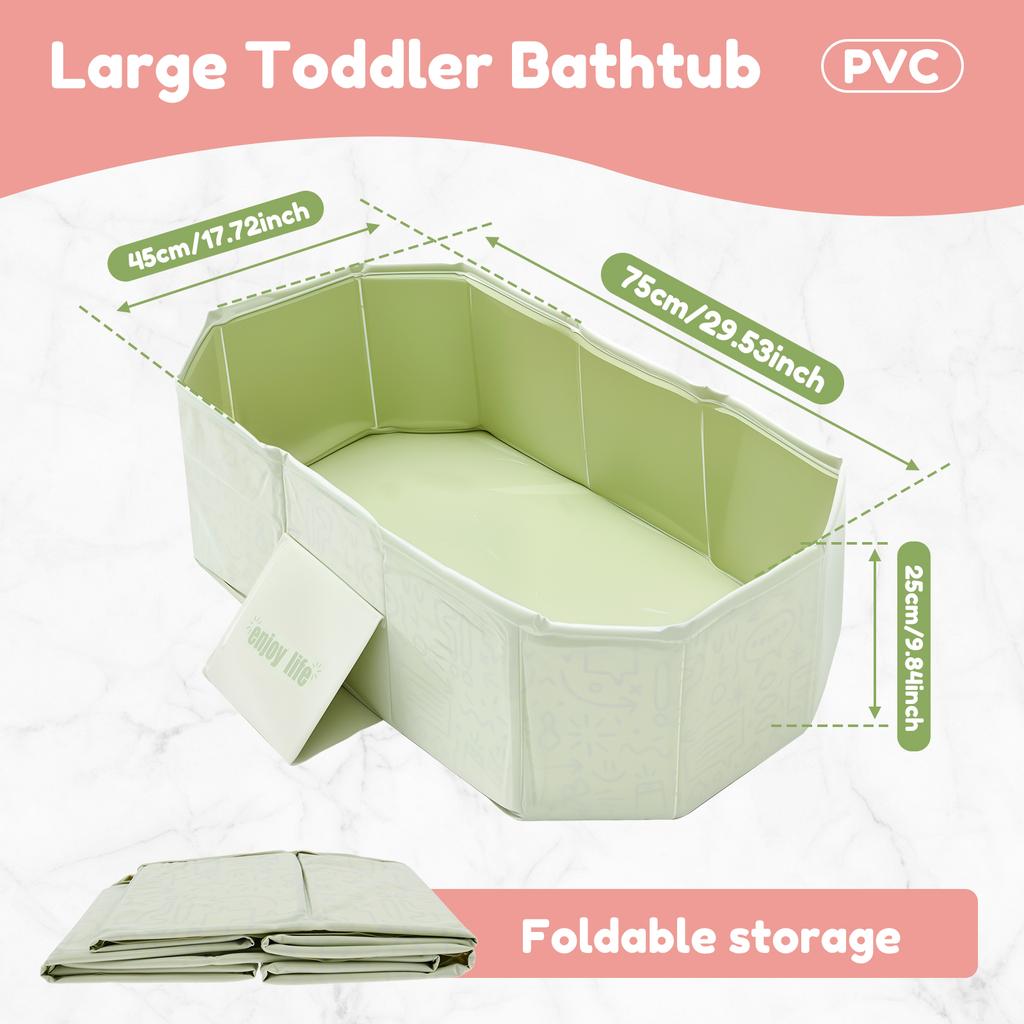 Foldable Baby Bathtub Portable Toddler Bathtub Shower Basin 2 Color Safe and Secure Thermal Bath Barrel for Children