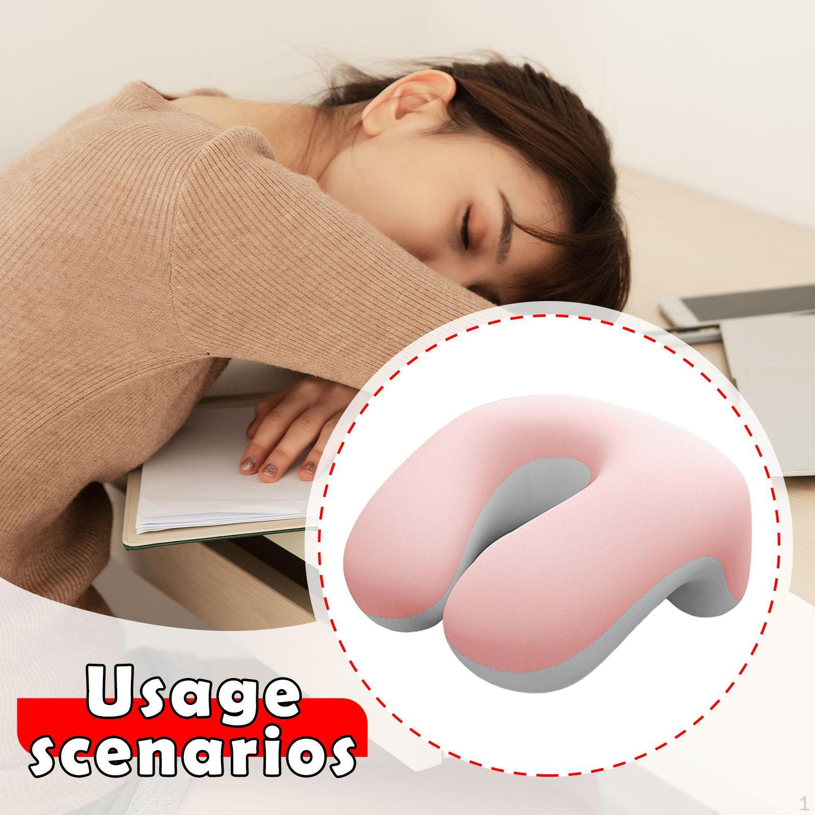 Desk Napping Pillow Headrest Multifunction Lightweight Breathable Memory Foam Office Sleeping Pink White