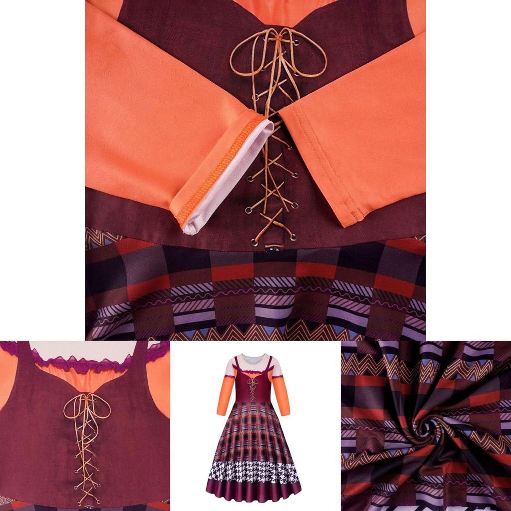 Halloween Hocus Pocus2 Mary Sanderson Costume For Kids Soft And Comfortable