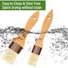 Pastry Brush-Basting Brush for Cooking,2 Pc Boar Bristles Food Brush for BBQ,Beech Wooden Handle Butter Brush for Baking/Spreading