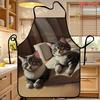 1pc Adorable Two Kitten Apron - Reusable Lightweight Bib Suitable for Baking, Picnic, Painting | Suitable for Kitchen, Birthday Party Gifts, Easter, F