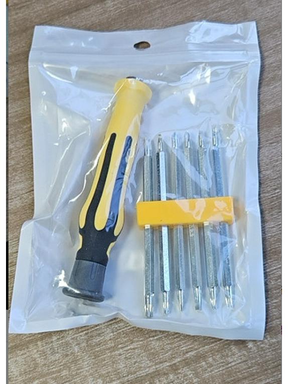 

Компактный набор отверток 6-в-1: Прочный магнитный YU Torx, Треугольник, Нестандартный, Многофункциональный бытовой инструмент