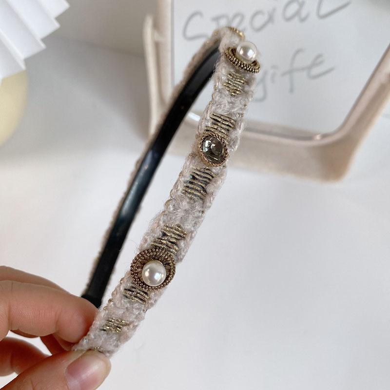 Retro classic Baroque style rhinestone hair band, versatile wool hair band headwear for women