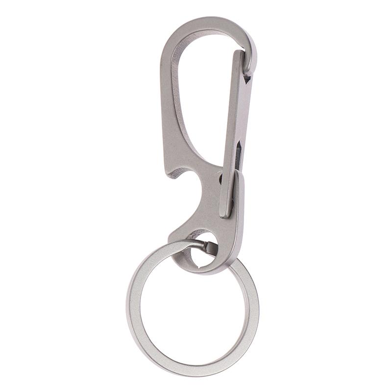 1Pc Titanium Alloy Carabiner Multi-Function Keychain Outdoorwaist Hanging Chain Ring Buckle Beer Bottle Opener Edc Tool