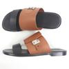 Pristine HERMES Sandals Shower Sandals Slides with Silver Metal Black brown Used