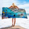 Süßes Delfin-Aufdruck Strandtuch für Erwachsene Kinder Weiches Wasserabsorbierendes Atmungsaktives Badetuch für Sommer Surf Reisehandtuch Decke