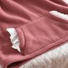 Winter Baby Girls' Cute Lace Lantern Sleeve Fleece Top & Long Pants Korean Style Two-Piece Set