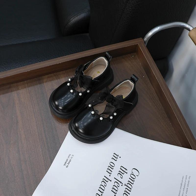 New Girls Lolita Mary Jane Shoes Chic Bowknot Children Princess Leather Shoes Fashion Sweet Kids Party Shoes Elegant Versatile