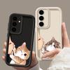 Phone Case For Samsung S26 S25 S24 S23 S21 S20 Ultra Girl Face No Kiss Cat Cute Funda For Galaxy S25 S24 FE S26 Plus Soft Cover