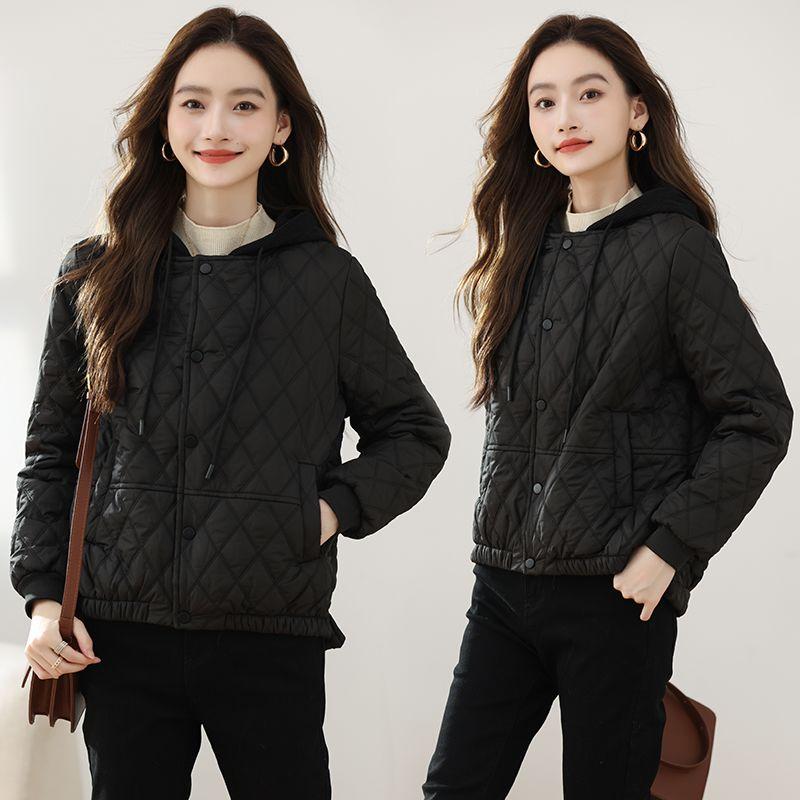 Short Winter Down Coat for Women Hooded Lightweight Puffer Jacket Fashion Casual Cotton Coat