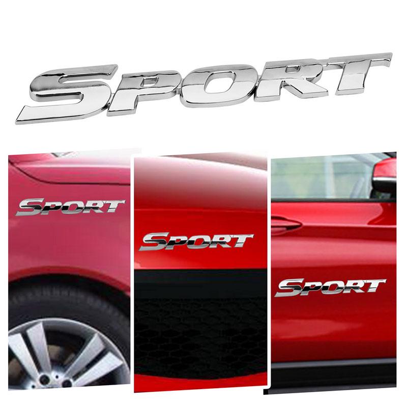 Buy 3d Sport Logo Car Sticker Abs Plating Chrome Side Fender Rear Trunk ...